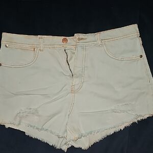 Zara Women's Light Green Denim Shorts, size 10